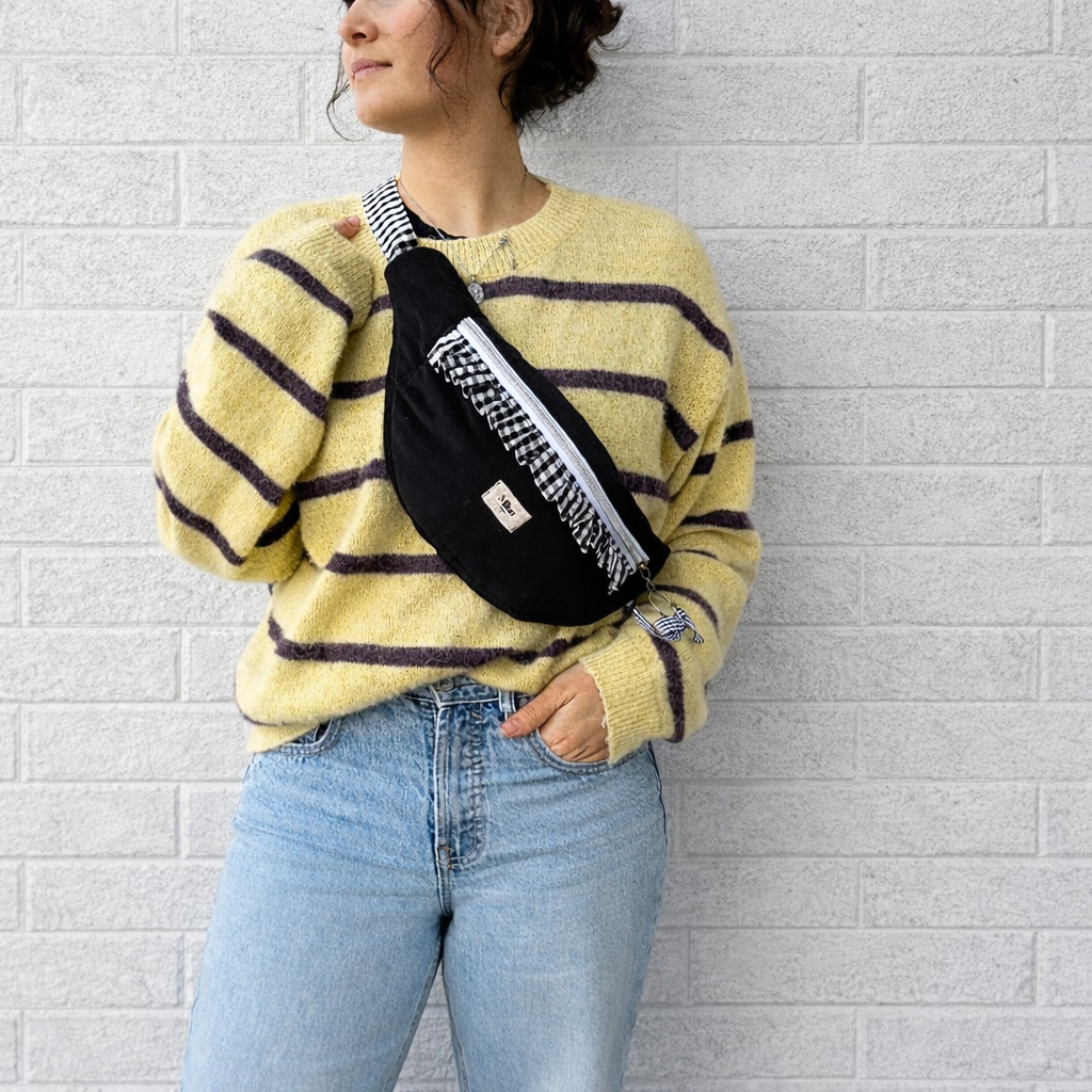 Bolsa de Cintura Vichy Preto Mix